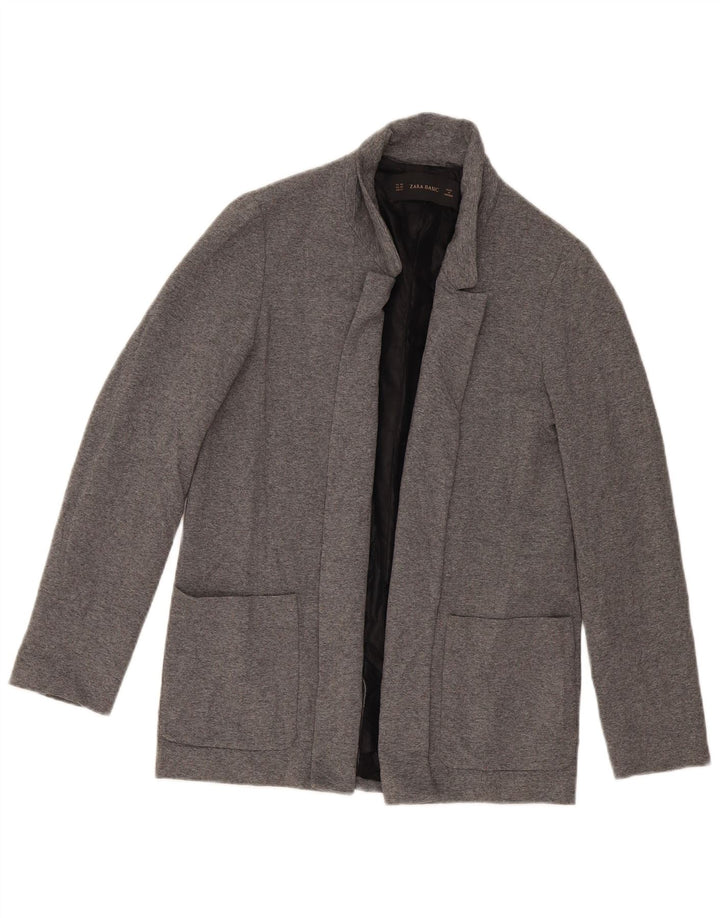 Zara Womens Open Oversized Blazer Jacket UK 6 XS Cinza Viscose