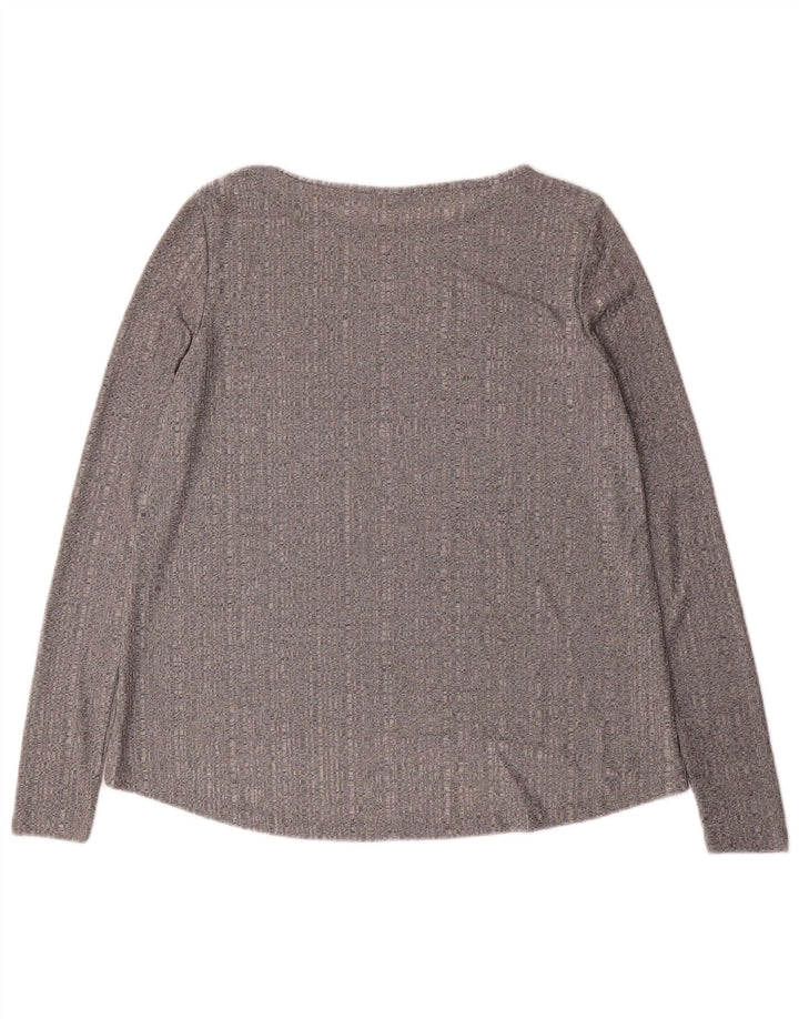 Top feminino Zara manga comprida UK 10 pequeno cinza manchado