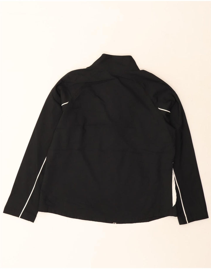 Reebok Womens Tracksuit Top Jacket UK 16 Grande Preto Colourblock Poliéster