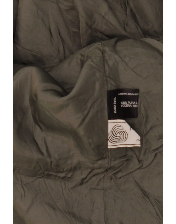 Sobretudo masculino vintage Reino Unido 38 lã virgem xadrez cinza médio