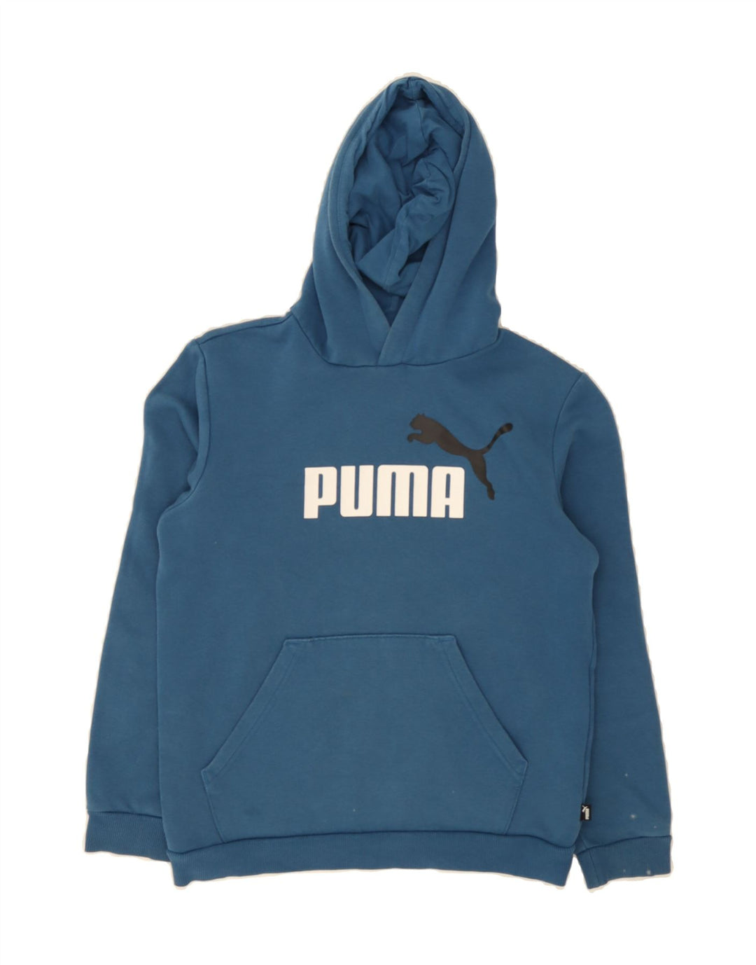 PUMA Boys Graphic Hoodie Jumper 13-14 Years Blue Cotton Vintage Puma and Second-Hand Puma from Messina Hembry 