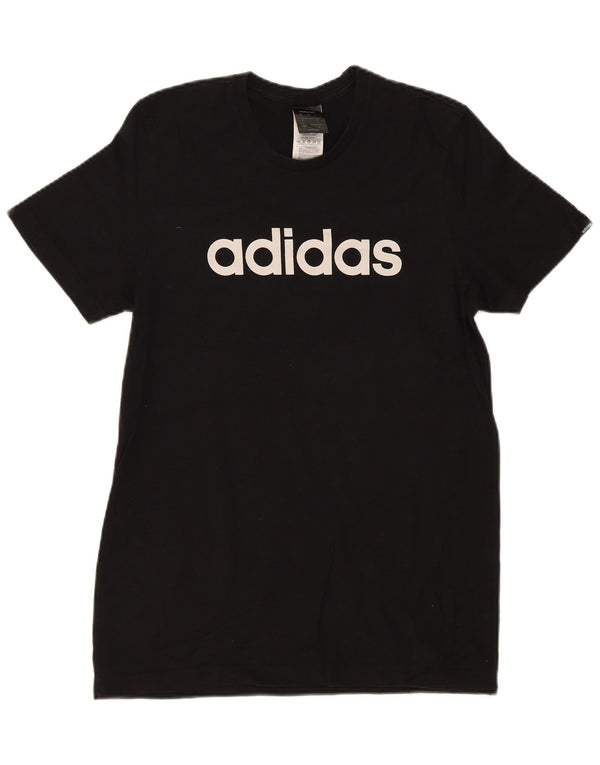 Adidas Mens Graphic T-Shirt Top Pequeno Algodão Preto