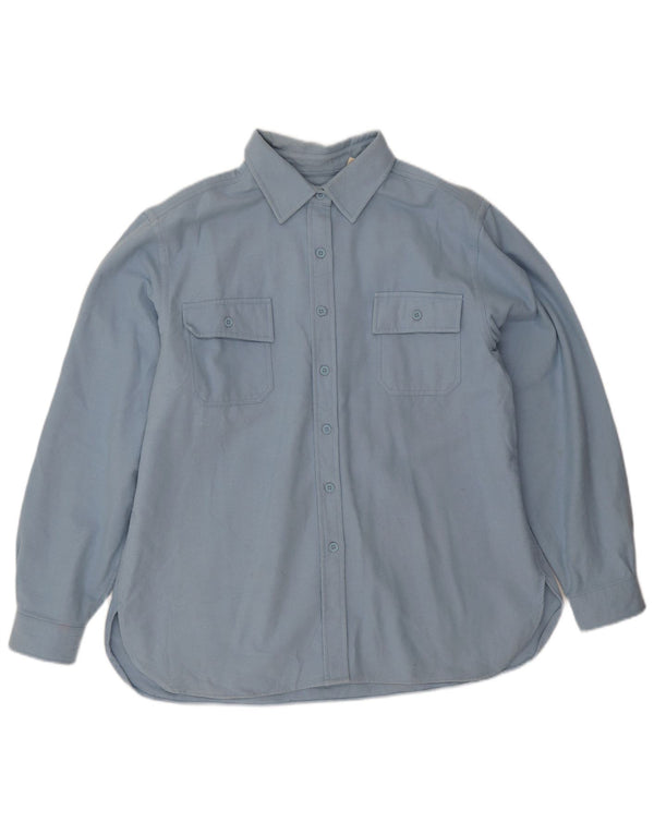 Camisa feminina de flanela grande L.L.Bean UK 18 XL algodão azul