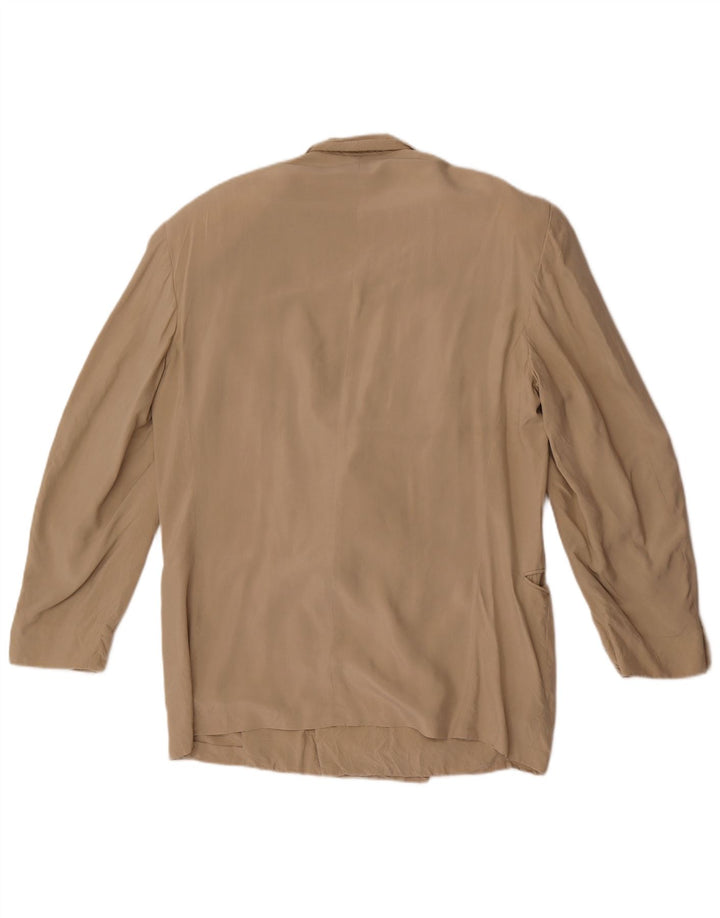 Jaqueta blazer masculina Pal Zileri com peito duplo IT 50 seda bege grande