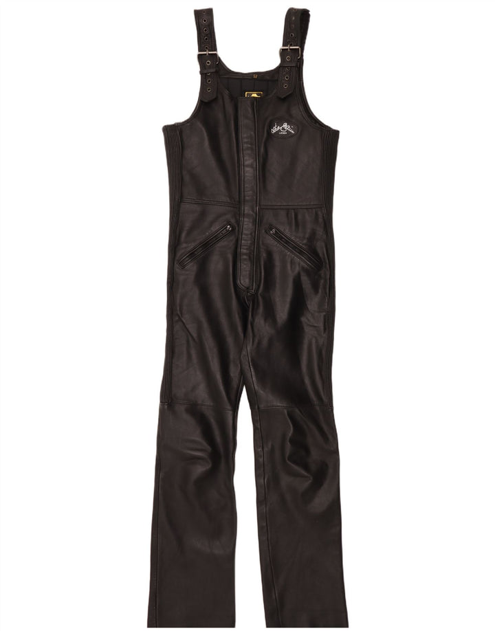 Macacão de couro masculino vintage IT 52 grande W34 L34 preto