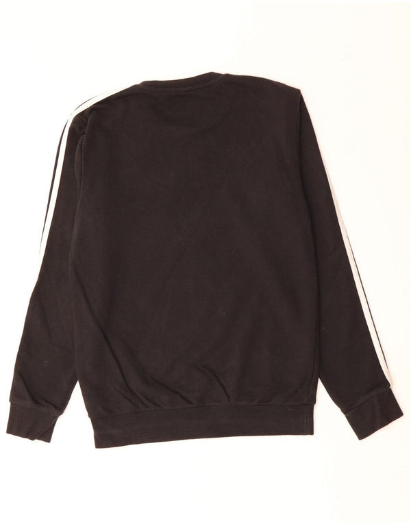 ADIDAS Mens Moletom Jumper Pequeno Algodão Preto