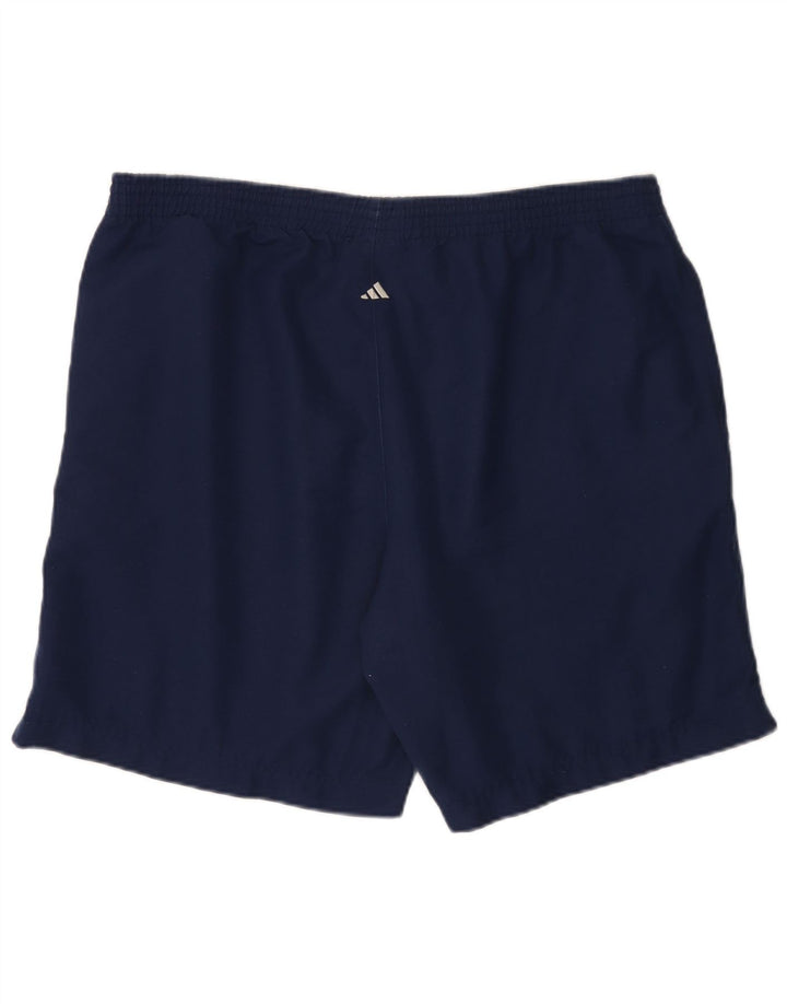 Shorts esportivos masculinos Adidas grandes poliéster azul marinho