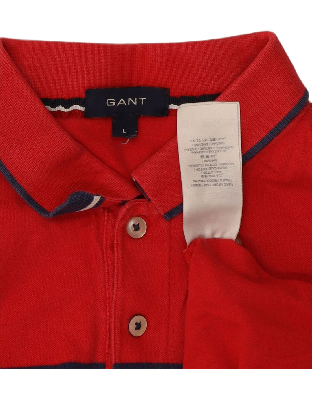Camisa polo masculina Gant grande algodão colorblock vermelho