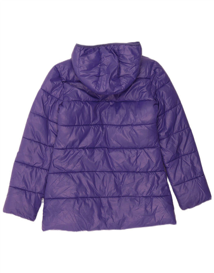 Jaqueta acolchoada com capuz para meninas BENETTON 11-12 anos 2XL poliéster roxo