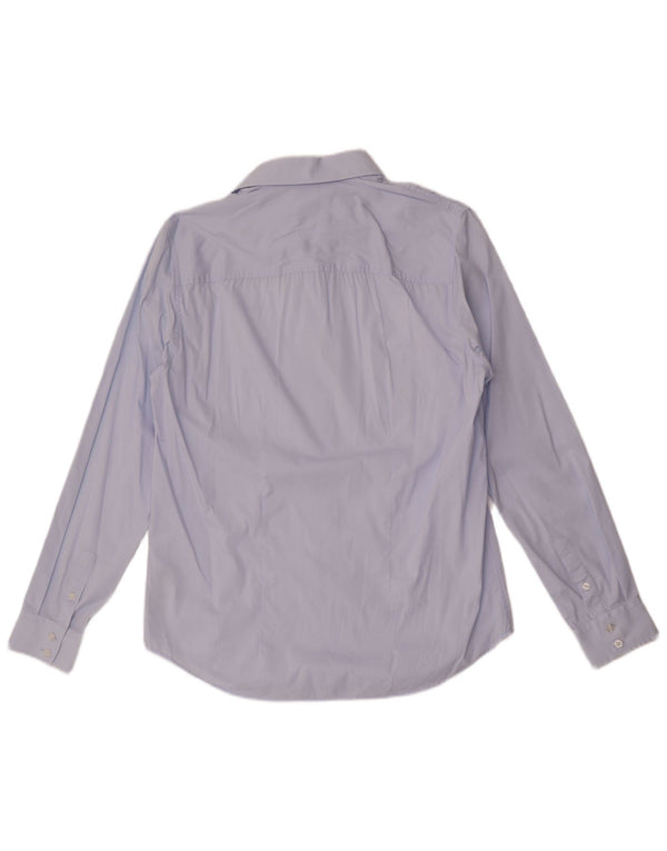 Camisa masculina Guess Slim Fit UK 34 algodão azul pequeno