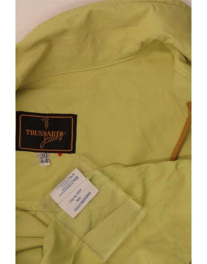Trussardi Jeans Jaqueta bomber feminina oversized IT 44 poliamida verde médio
