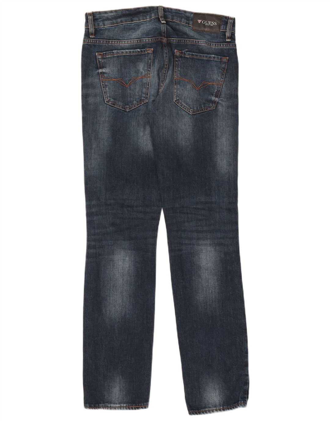 Guess Jeans femininos desgastados slim W30 L32 algodão azul