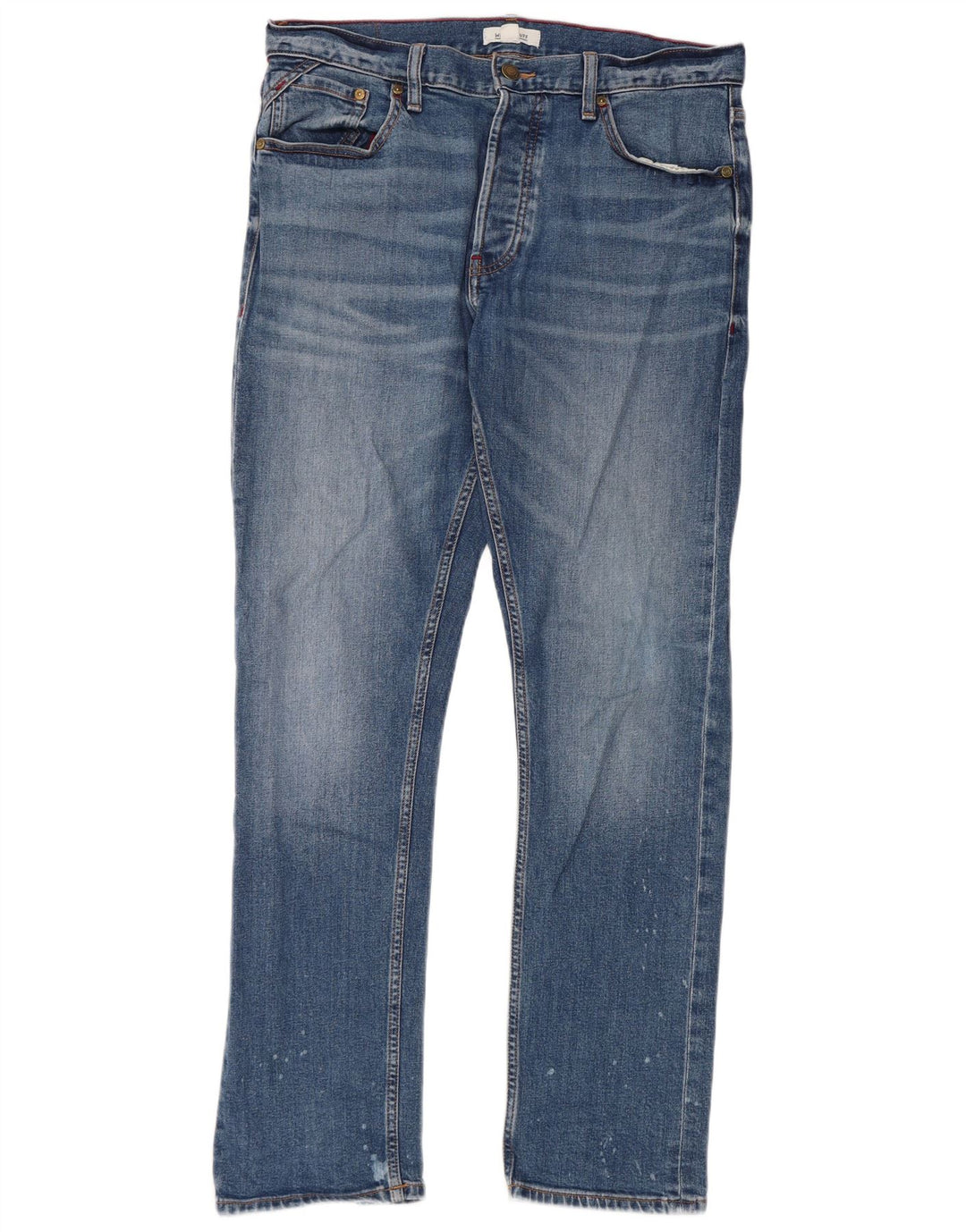 White Stuff Jeans masculino desgastado slim W34 L31 algodão azul