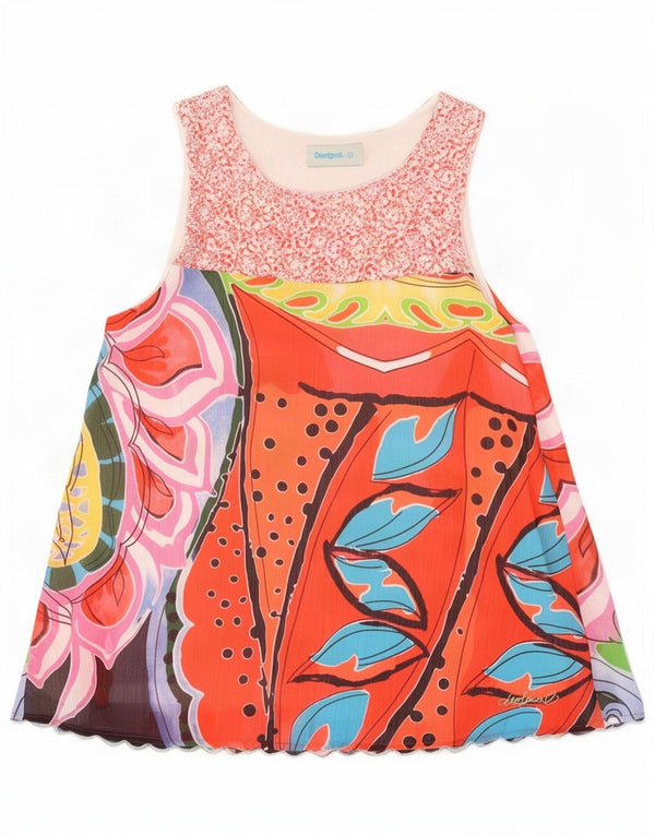 Blusa gráfica feminina Desigual Top UK 12 Médio Multicolorido Floral