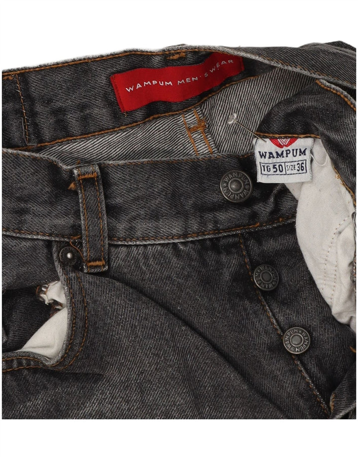 Calça jeans reta masculina Wampum W36 L33 algodão cinza