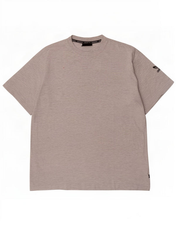 Camiseta masculina Adidas UK 44/46 grande algodão manchado cinza