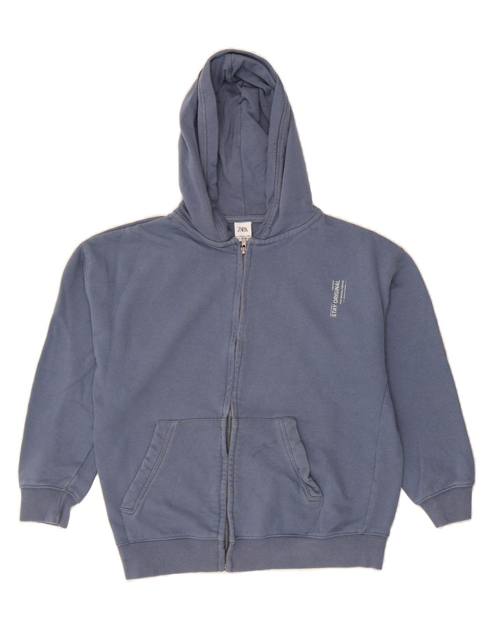 ZARA Boys Zip Hoodie Sweater 11-12 Years Blue Cotton Vintage Zara and Second-Hand Zara from Messina Hembry 