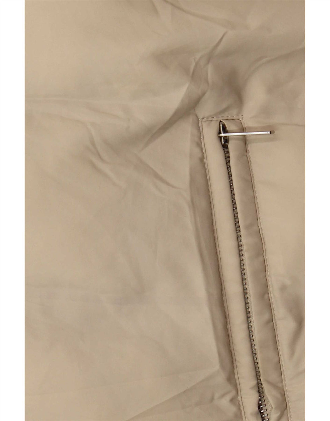 Zara Womens Longline com capuz acolchoado Gilet UK 14 poliéster bege médio