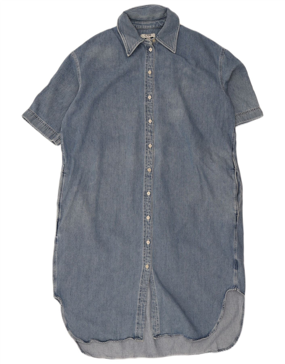 Vestido jeans feminino COS manga curta oversized UE 40 algodão azul médio