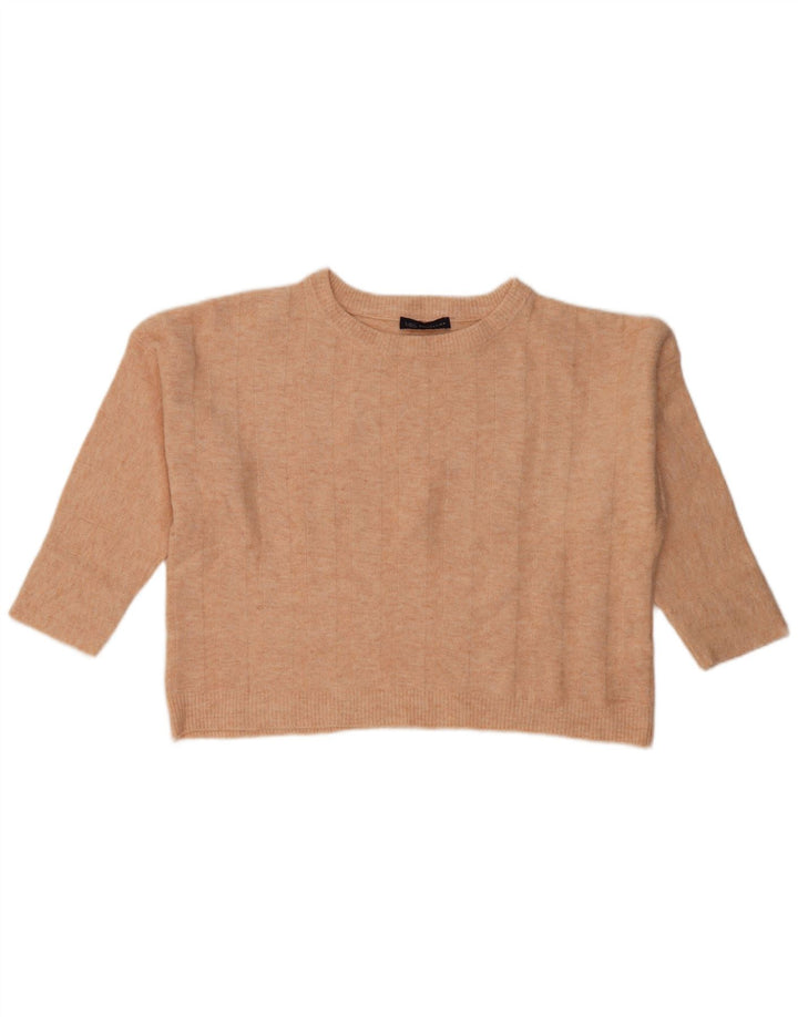 Suéter feminino Marks & Spencer com gola redonda e gola redonda Reino Unido 14 médio rosa