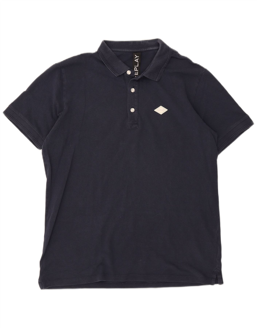 Camisa polo masculina Replay 2XL algodão azul marinho