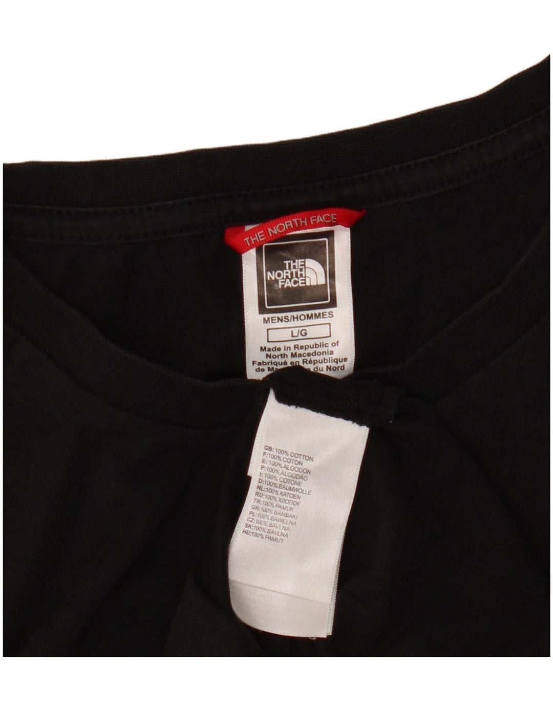 Top gráfico masculino The North Face manga comprida grande algodão preto