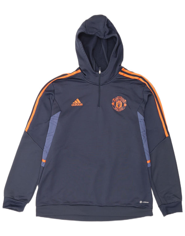 Adidas masculino Manchester United moletom com capuz XL azul marinho bloco colorido