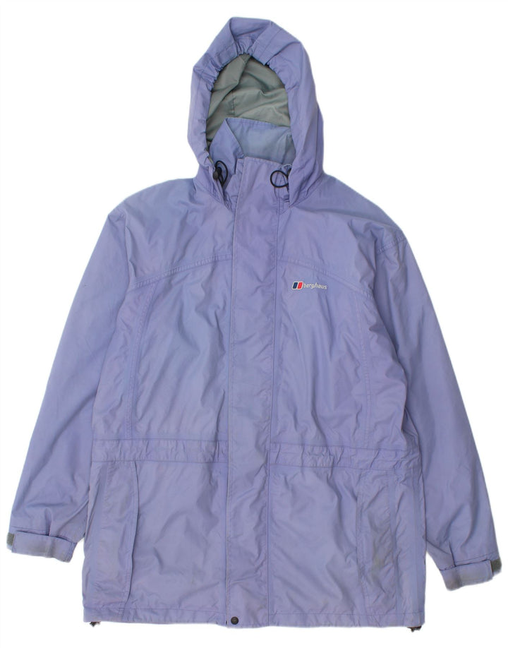 Jaqueta de chuva feminina com capuz grande Berghaus Reino Unido 12 nylon roxo médio