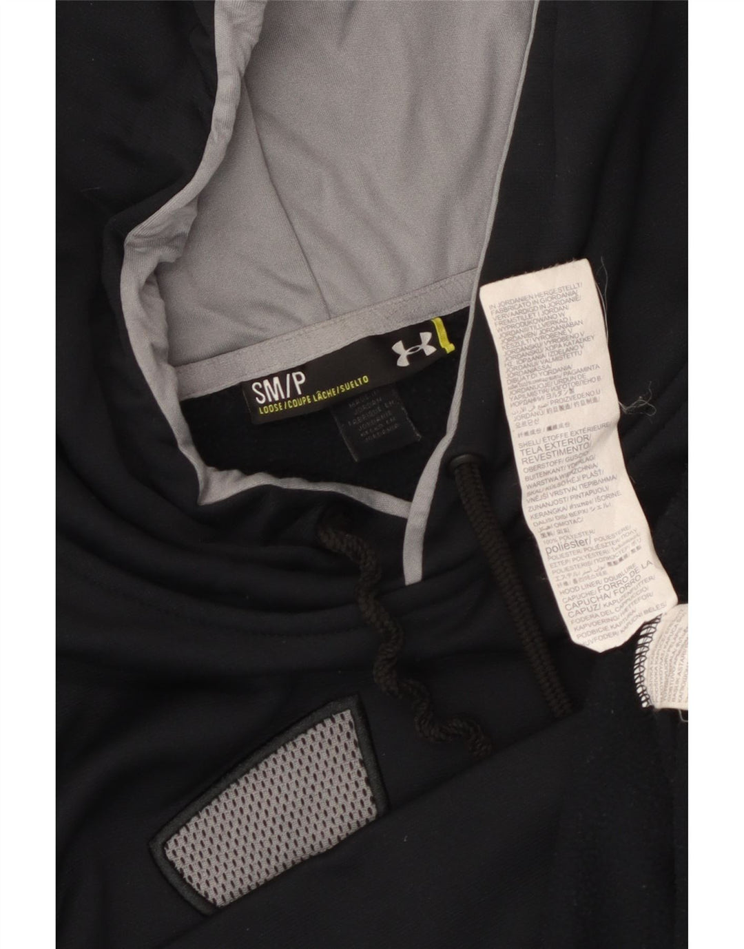 UNDER ARMOUR Masculino moletom com capuz gráfico pequeno poliéster preto