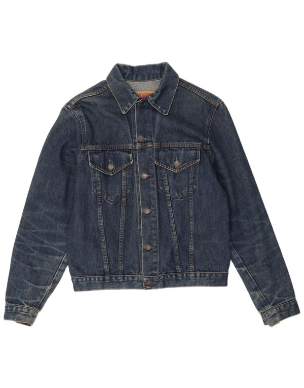 Jaqueta jeans masculina vintage UK 40 grande azul marinho