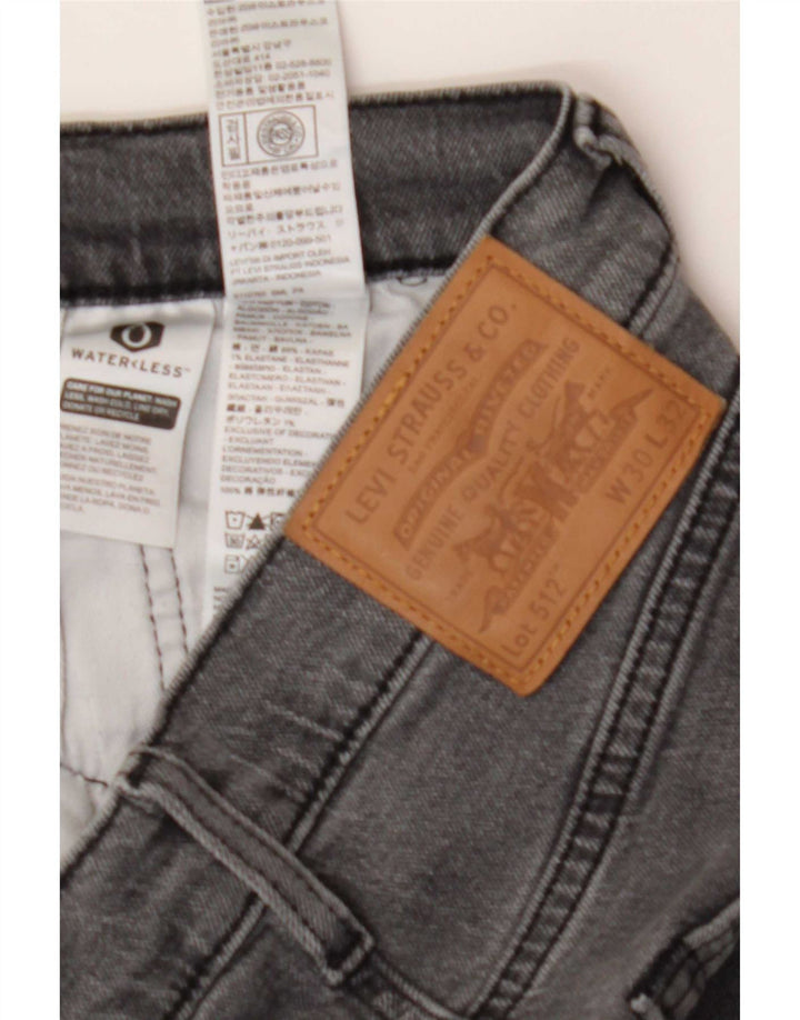 Jeans feminino Levi's 512 Slim Tapered W30 L32 algodão cinza