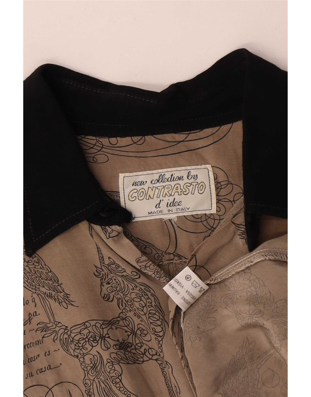 Vintage masculino abstrato Padrão manga curta Camisa grande algodão cinza