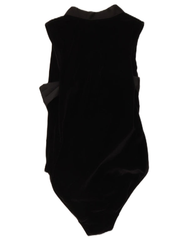 IMEC Womens Velvet Sleeveless Bodysuit IT 48 XL Black