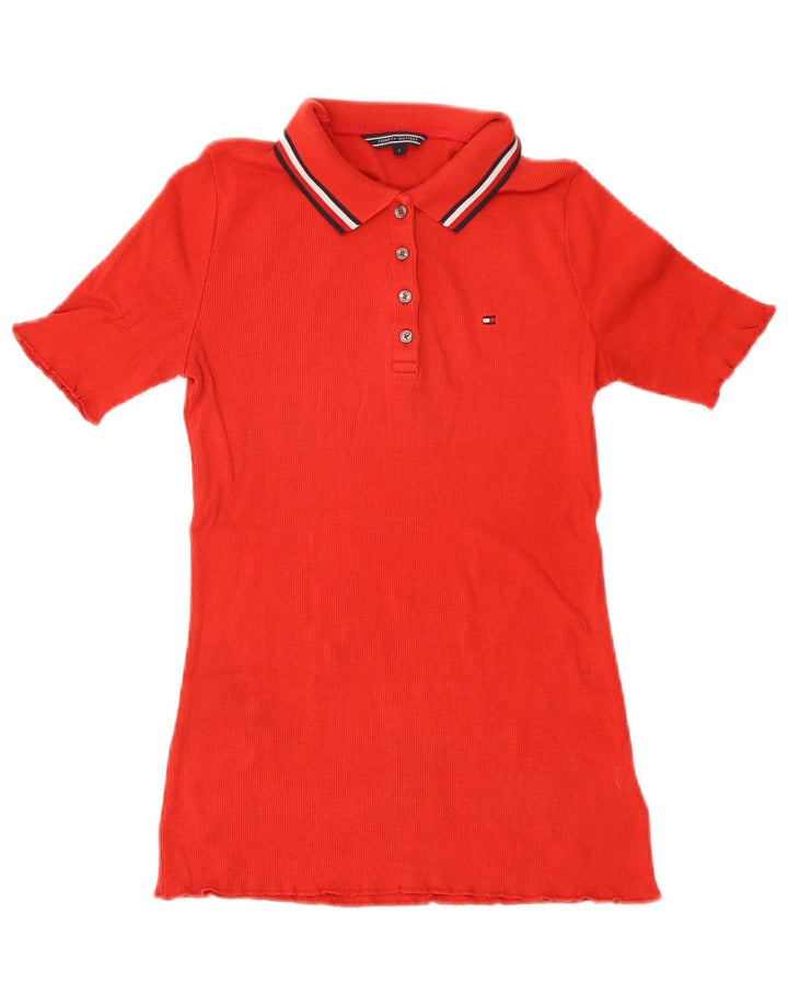 Camisa polo feminina Tommy Hilfiger UK 8 pequena vermelha