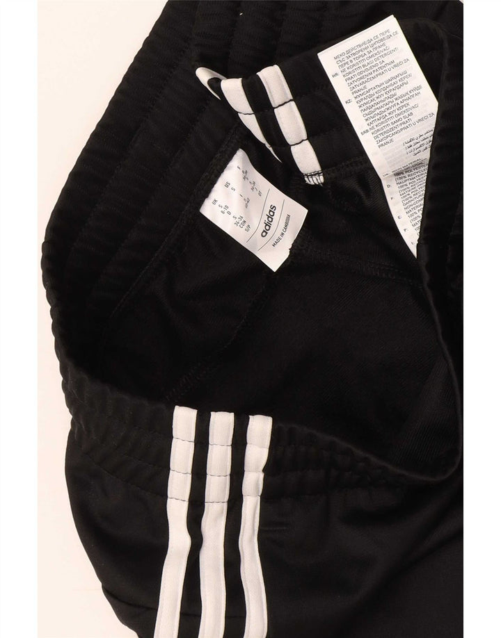 Calça de treino feminina Adidas UK 8/10 pequena poliéster preto