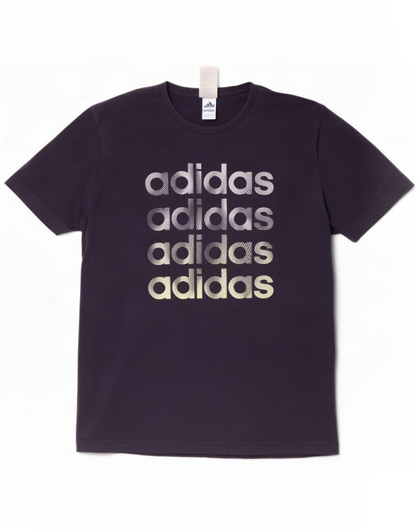 Adidas Mens Graphic T-Shirt Top Grande Algodão Azul Marinho