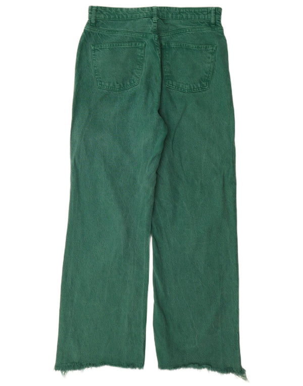 Calça Jeans Solta Feminina Zara EU 38 Pequeno W28 L31 Verde