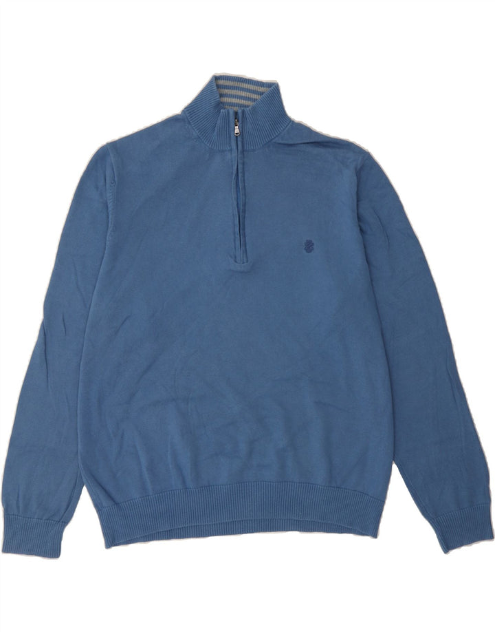 IZOD Mens Big & Tall Zip Neck Jumper Sweater XL Blue Cotton Vintage Izod and Second-Hand Izod from Messina Hembry 