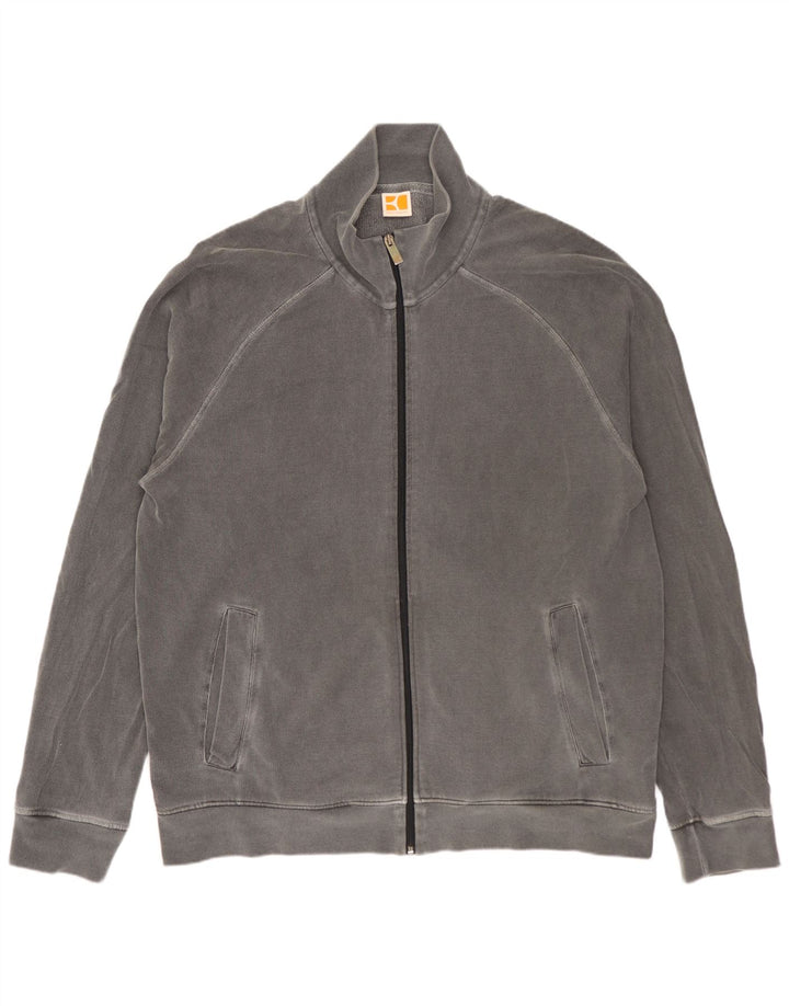 Hugo Boss Mens Treino Top Jaqueta 2XL Algodão Cinza