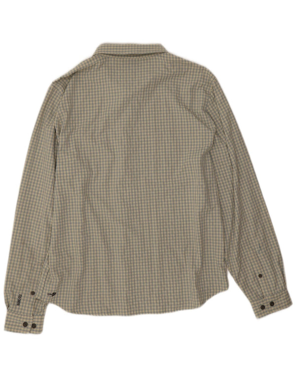 Camisa masculina Adidas grande poliéster xadrez bege