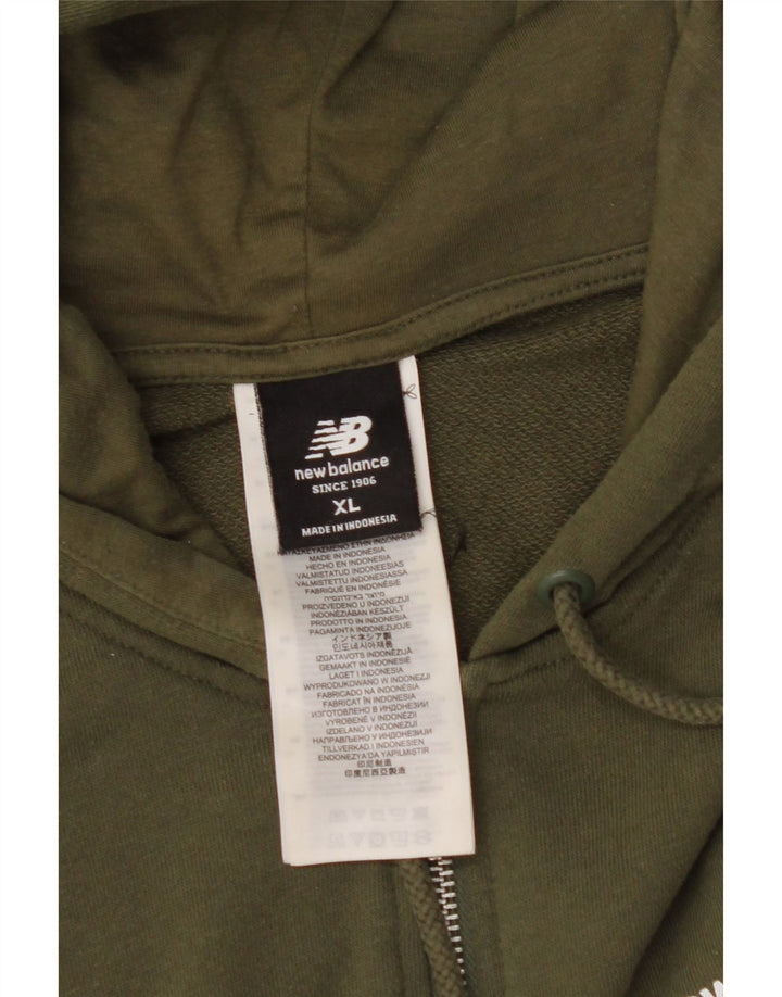 Suéter masculino com capuz e zíper NEW BALANCE XL algodão cáqui