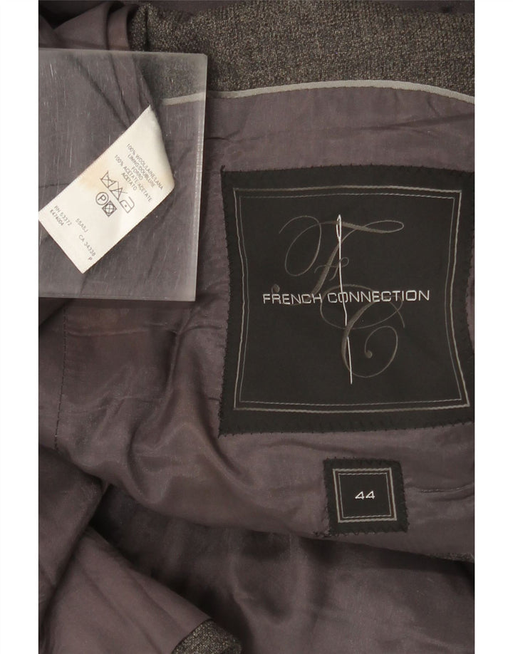 Jaqueta blazer masculina de 2 botões French Connection UK 44 2XL lã cinza