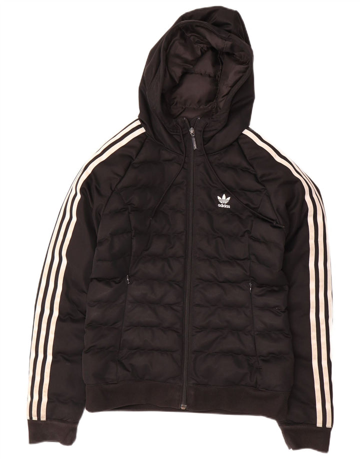 Jaqueta Acolchoada com Capuz Feminino ADIDAS UK 12 Médio Poliéster Preto