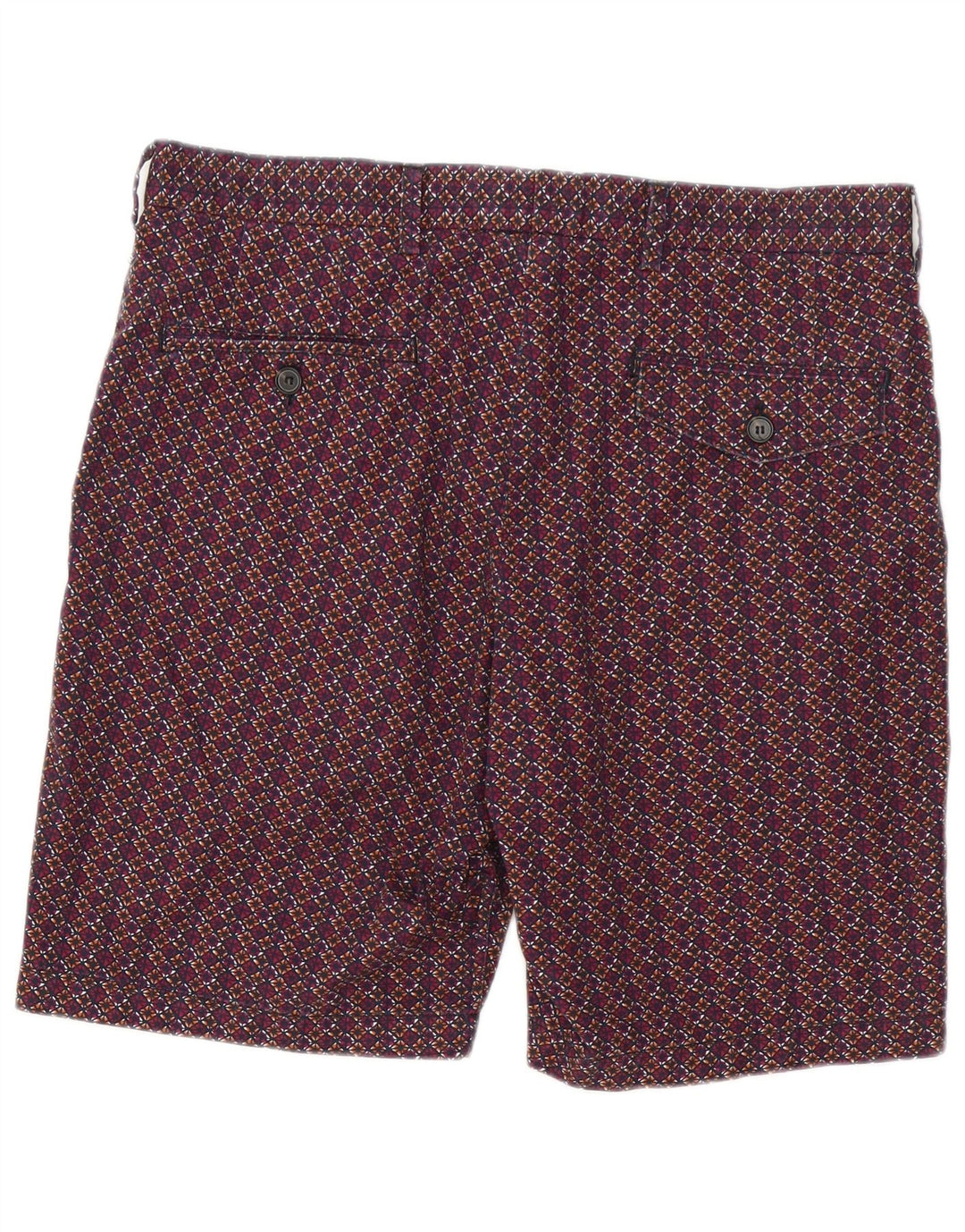 French Connection Mens Chino Shorts W34 Grande Geométrico Multicolorido