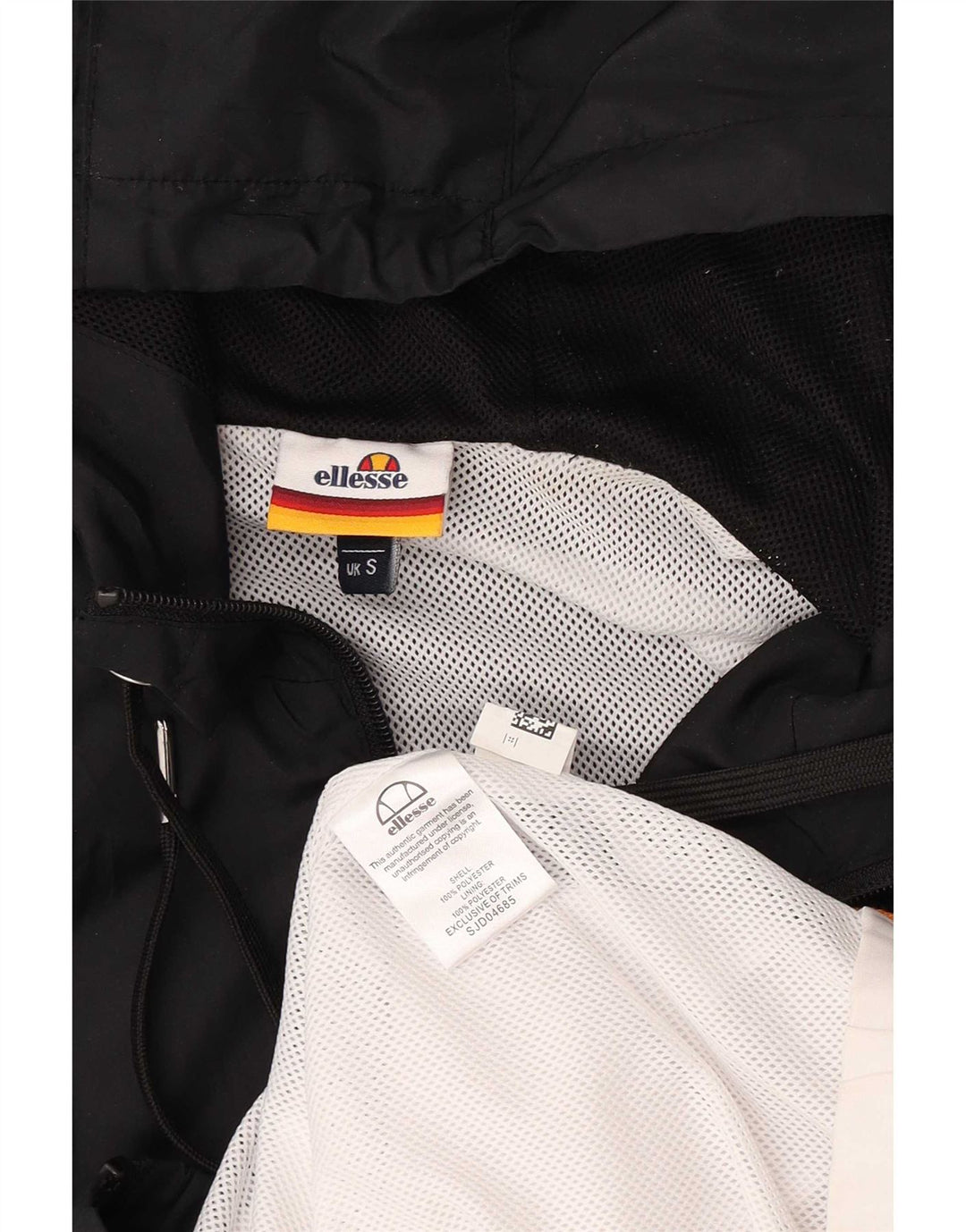 Jaqueta masculina Ellesse com capuz gráfico com capuz pequeno bloco colorido preto