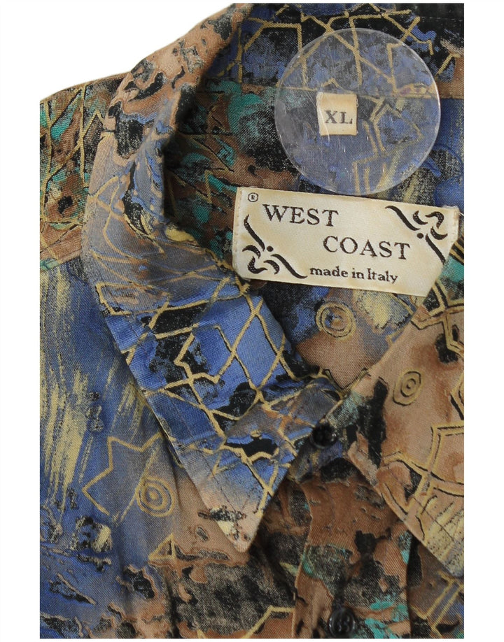 Camisa masculina de manga 3/4 West Coast XL multicolorida geométrica