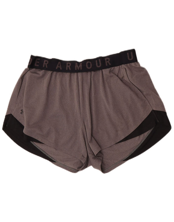 Shorts esportivos femininos Under Armour Heat Gear UK 18 XL cinza colorblock