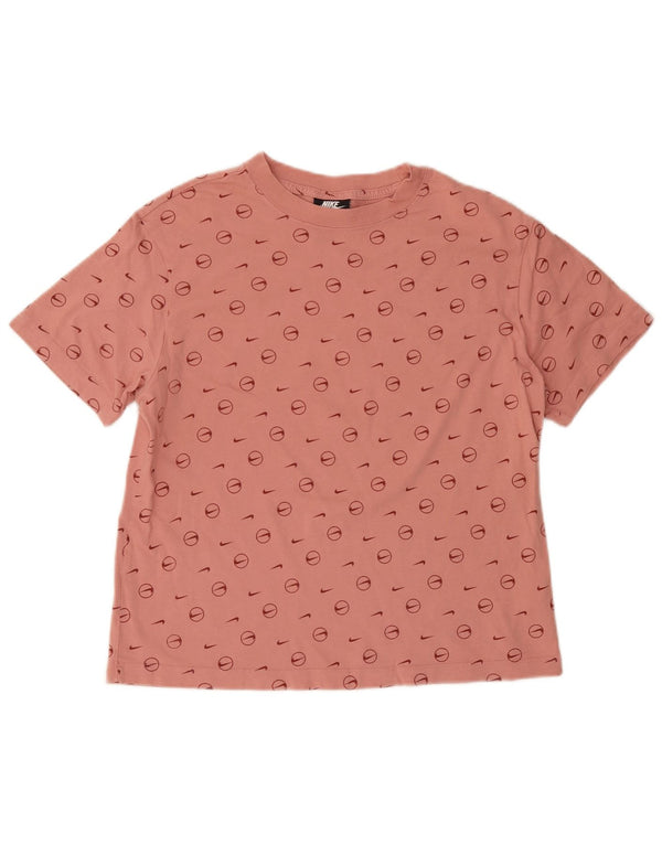 Camiseta Nike Feminina Loose Fit Graphic Top UK 10 Pequeno Algodão Rosa