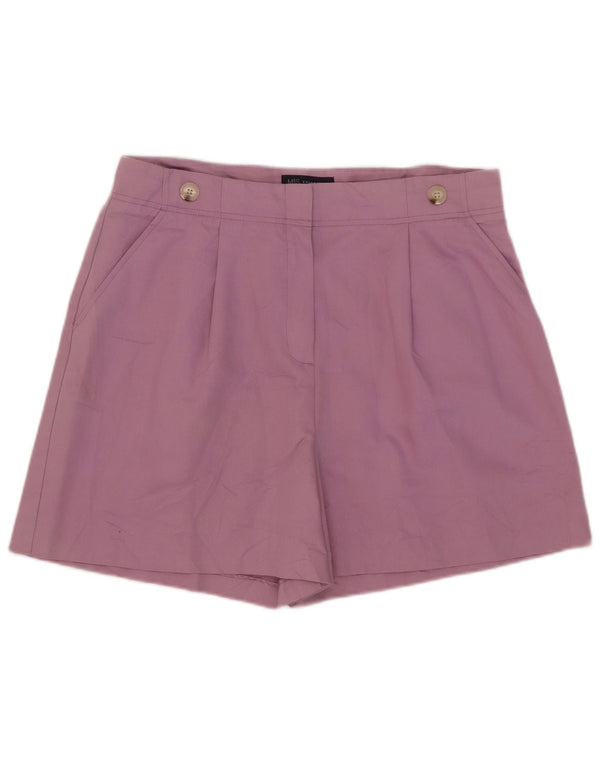 Shorts chino feminino de cintura alta Marks & Spencer Reino Unido 16 grande W38 lilás