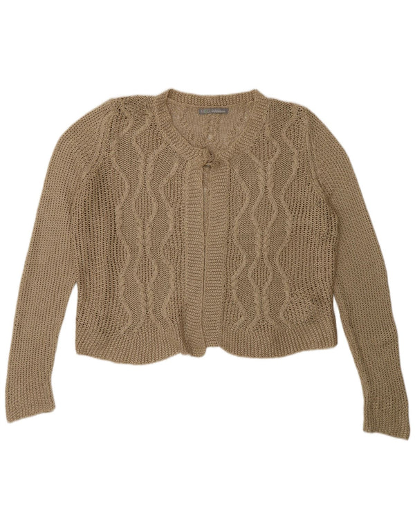 Marks & Spencer Womens Oversized Cardigan Sweater UK 16 Large Beige Acrylic
